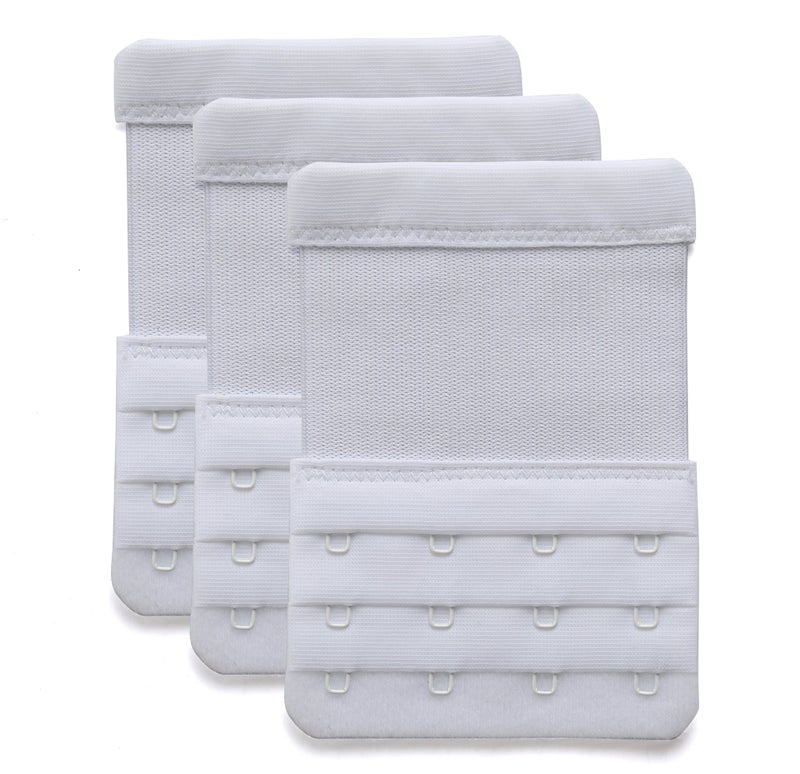 YARBAR Bra Extenders 4 Hook Stretchy Bra Strap Extender Soft and Comfortable, Pack of 3 - Image 1